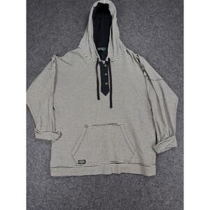 LRL Lauren Jeans Co. Striped Hoodie Pullover Long Sleeve Pocket Large